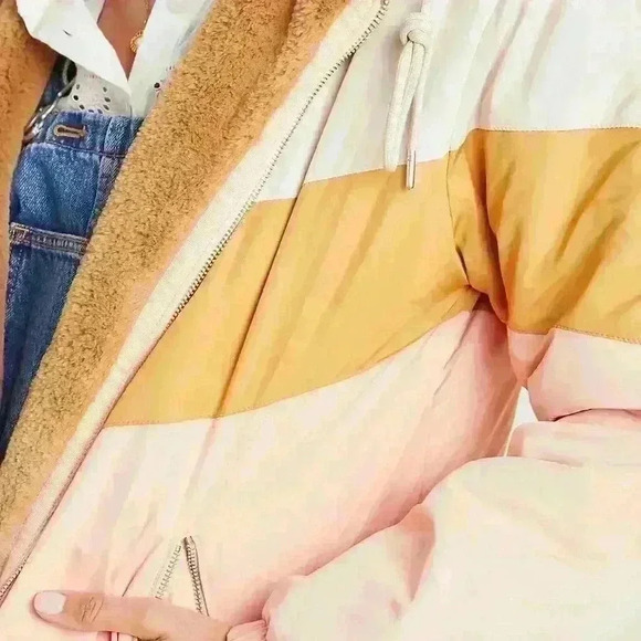 Anthropologie Kacie Colorblocked Reversible Fur Parka Size XXS - Picture 4 of 7